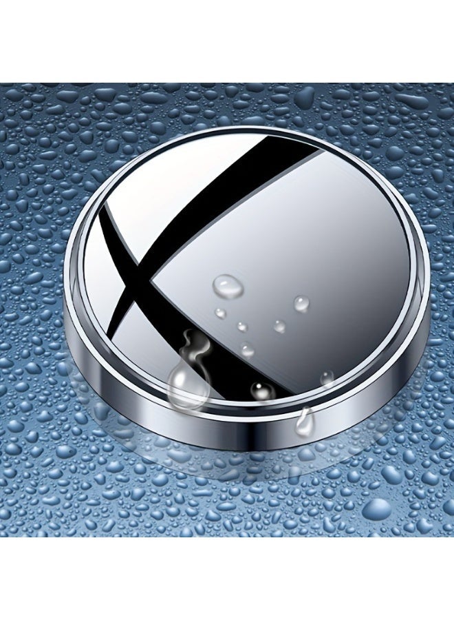 MTZ 2Pcs Car Blind Spot Mirror - 360° Rotatable Adjustable HD Glass Convex Rear View Mirror for Universal Cars, SUVs, and Trucks - Rimless Wide Angle Parking Auxiliary (Silver) - Image 3